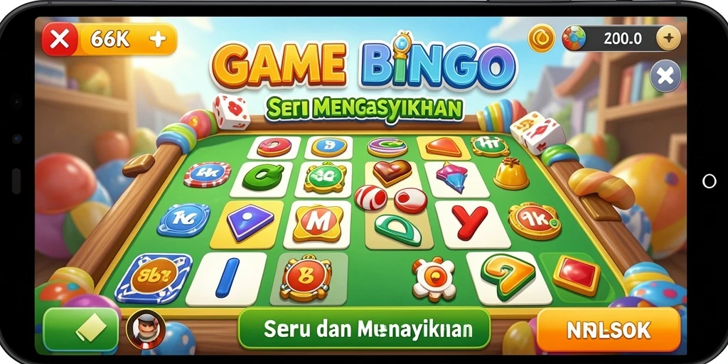 Tangkapan layar utama 66K menampilkan gameplay Bingo yang menarik.