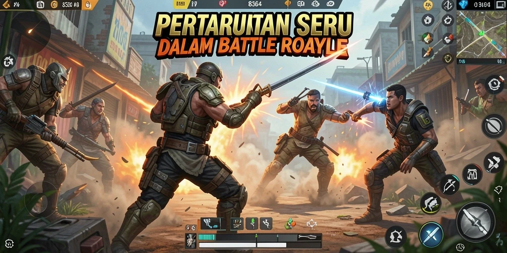 Tampilan gameplay seru dalam 8364 dengan aksi Battle Royale.