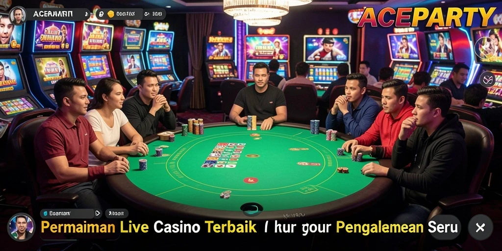 Screenshot gameplay Live Casino ACEPARTY yang mendebarkan dan interaktif.