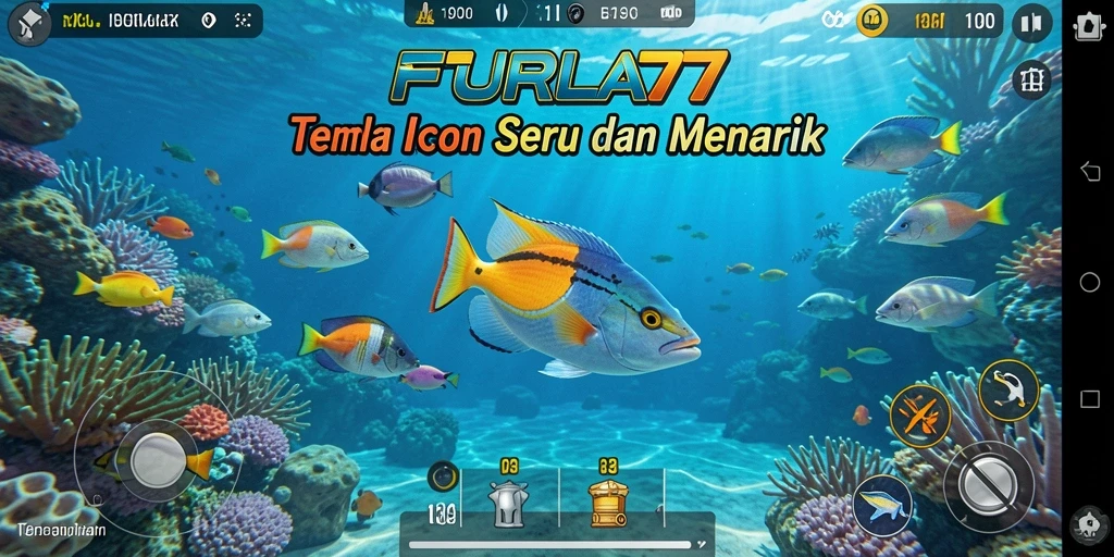 Tampilan gameplay FURLA77 yang menarik dan seru saat menembak ikan.