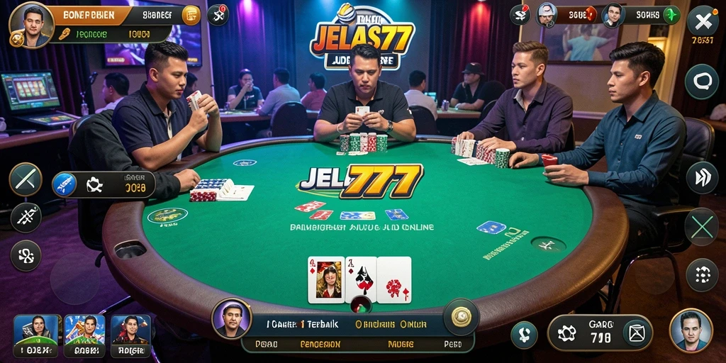 Gameplay Poker menarik di JELAS777 dengan fitur kompetitif.