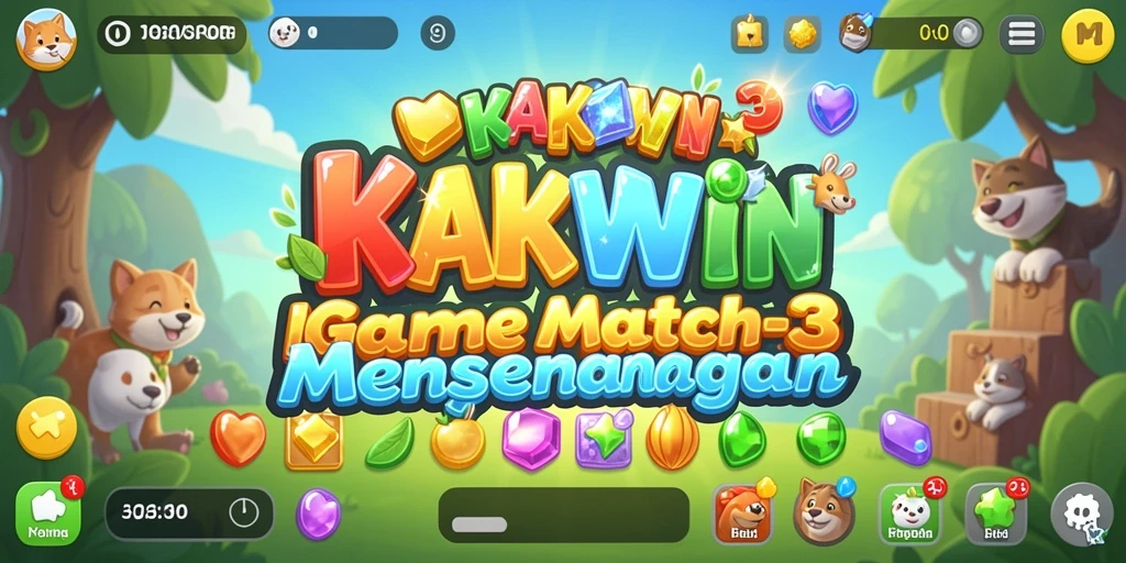Tampilan screenshot KAKWIN dengan gameplay seru dari level Match-3.