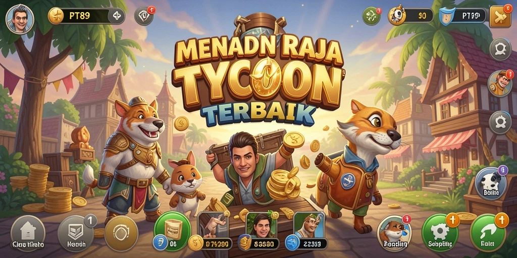Tampilan gameplay seru dan strategi bisnis yang menantang.