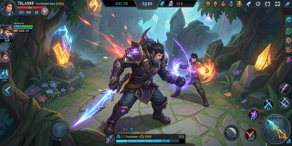 Tampilan gameplay TALAS89 yang penuh aksi dan strategi MOBA.