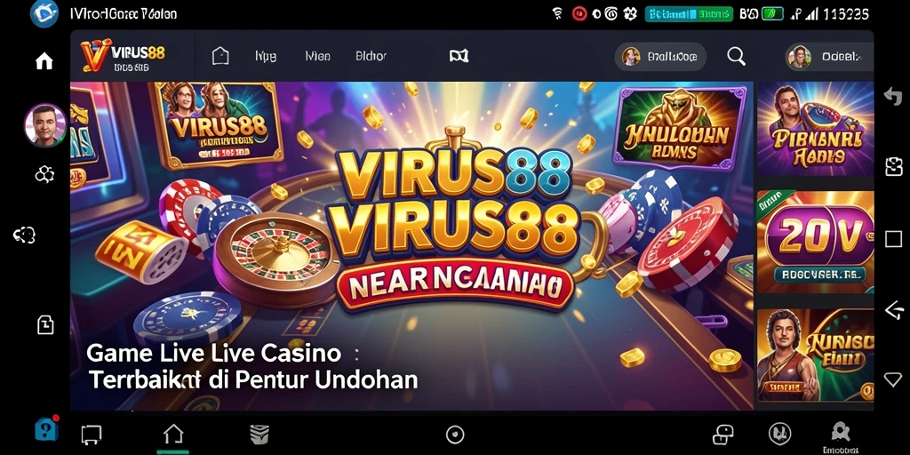 Gameplay VRUS88 menampilkan dealer langsung dan suasana kasino yang nyata.